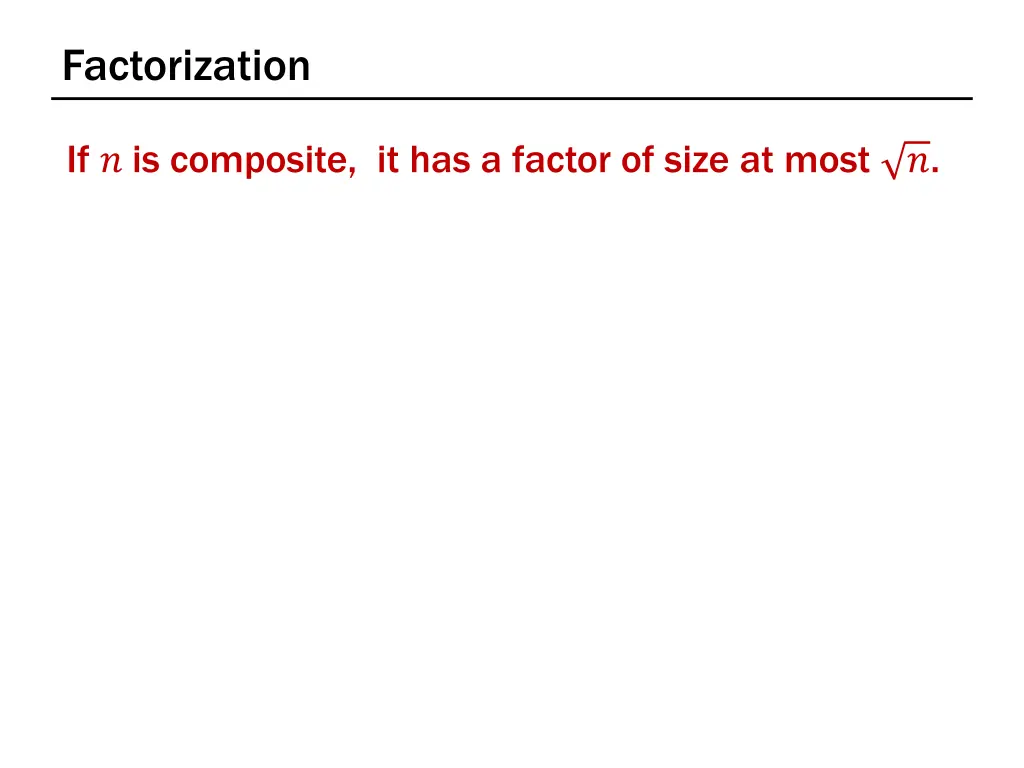 factorization
