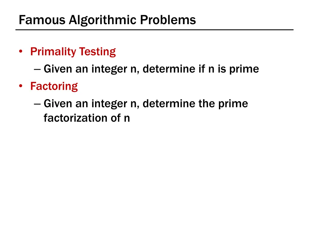 famous algorithmic problems