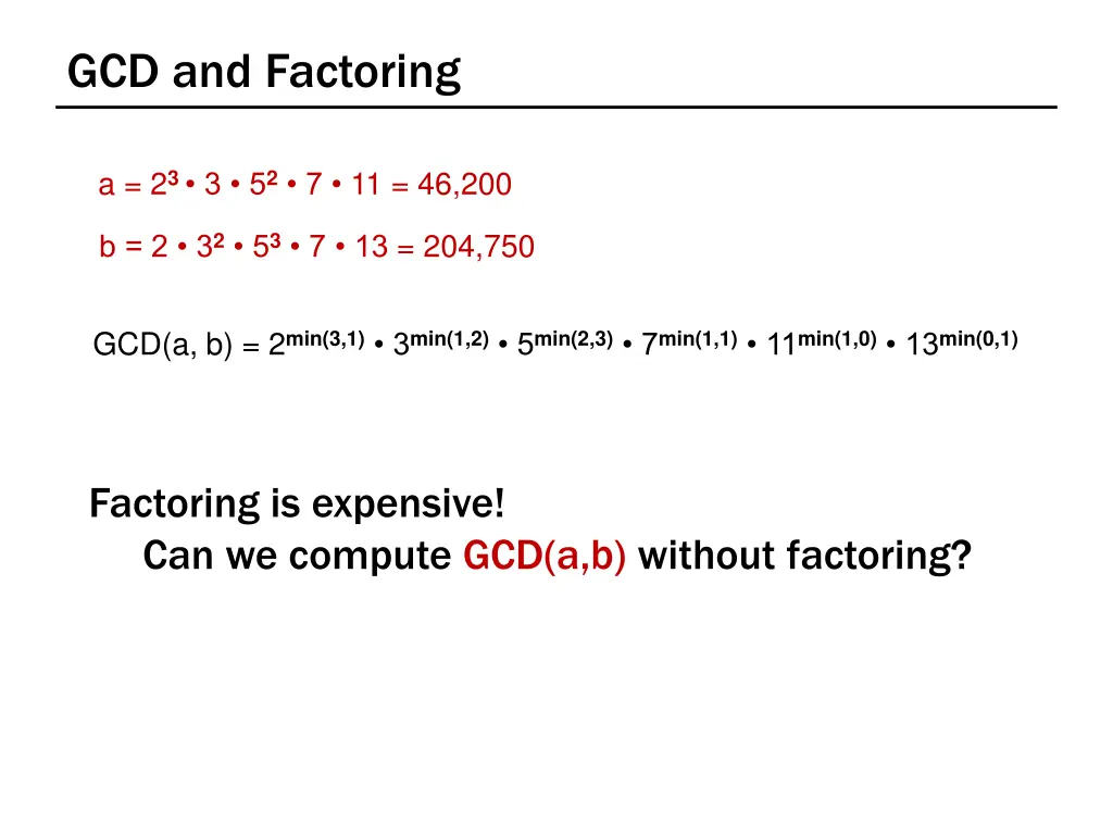 gcd and factoring