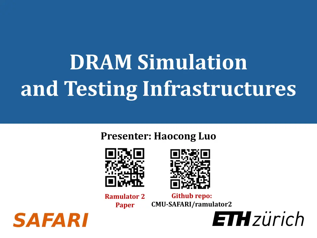 dram simulation and testing infrastructures