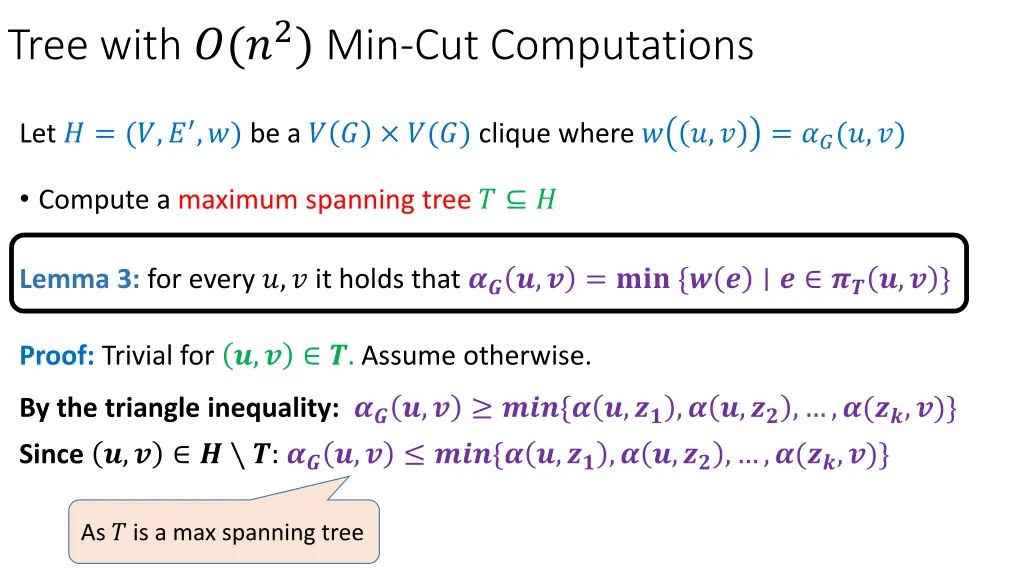 tree with 2 min cut computations