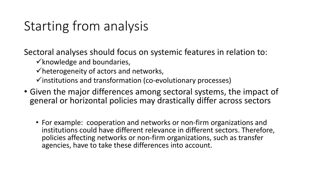starting from analysis