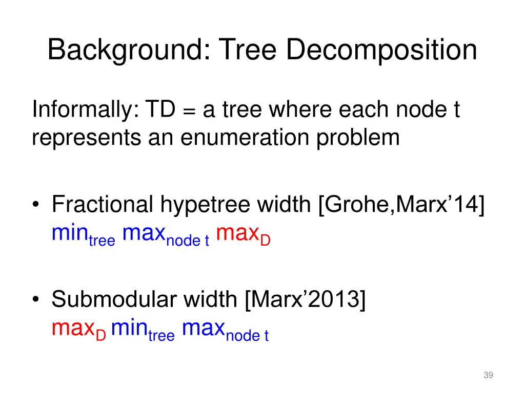 background tree decomposition