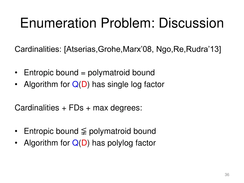 enumeration problem discussion