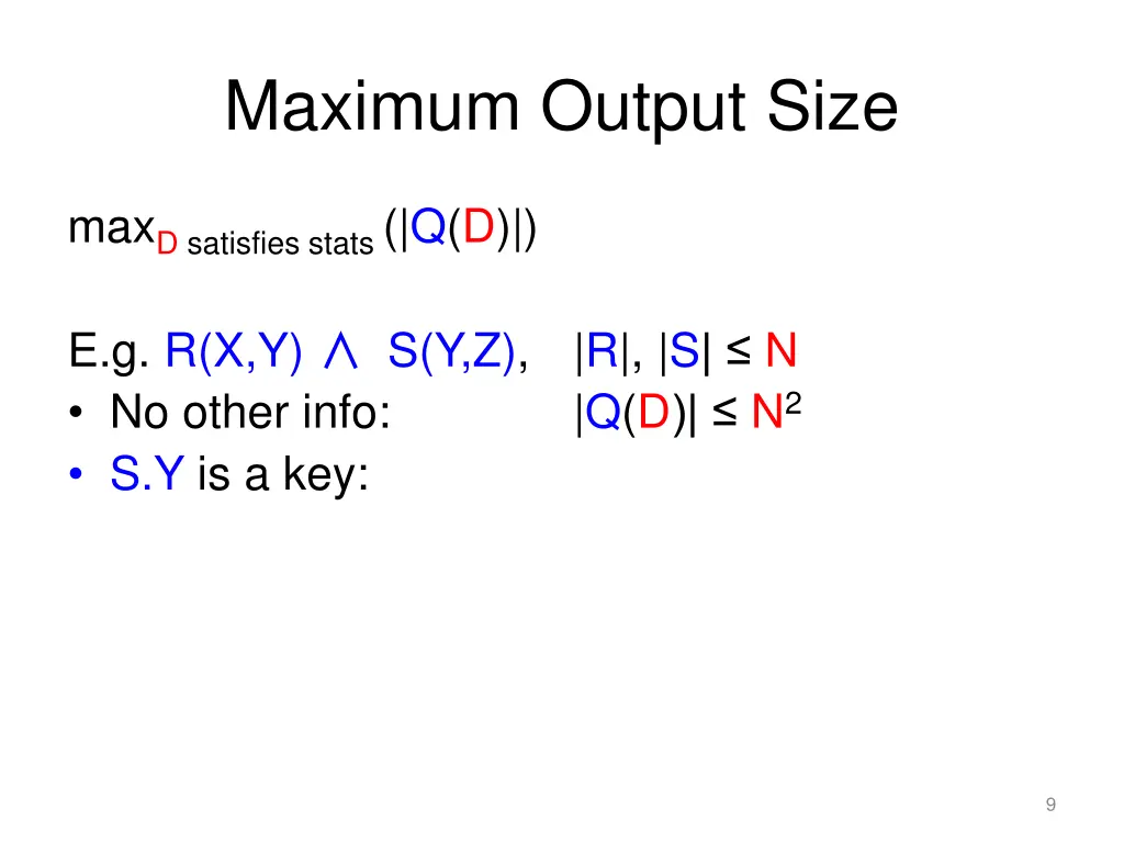 maximum output size 2