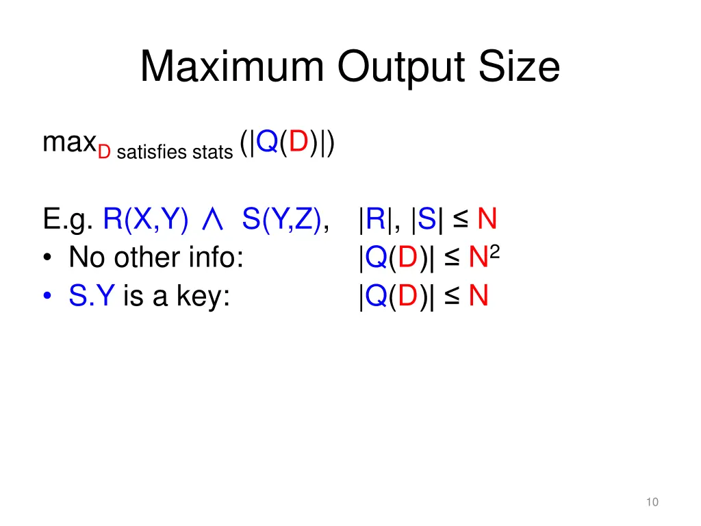 maximum output size 3