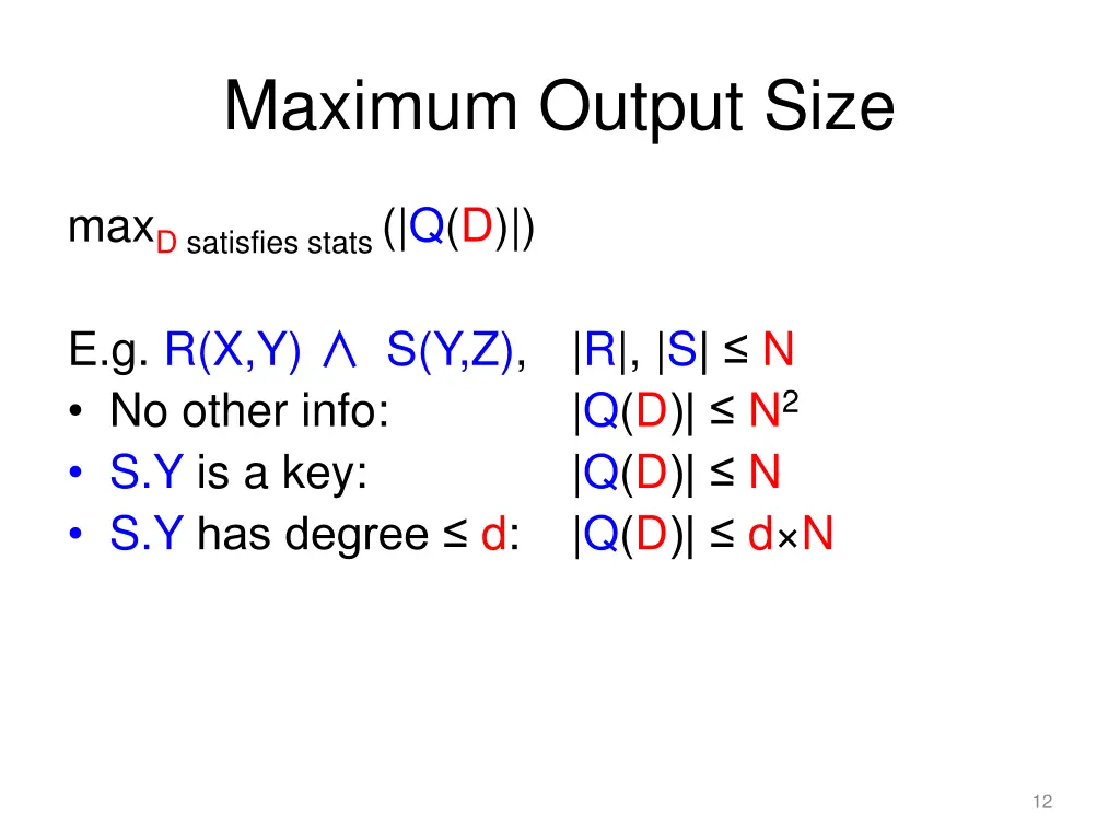 maximum output size 5