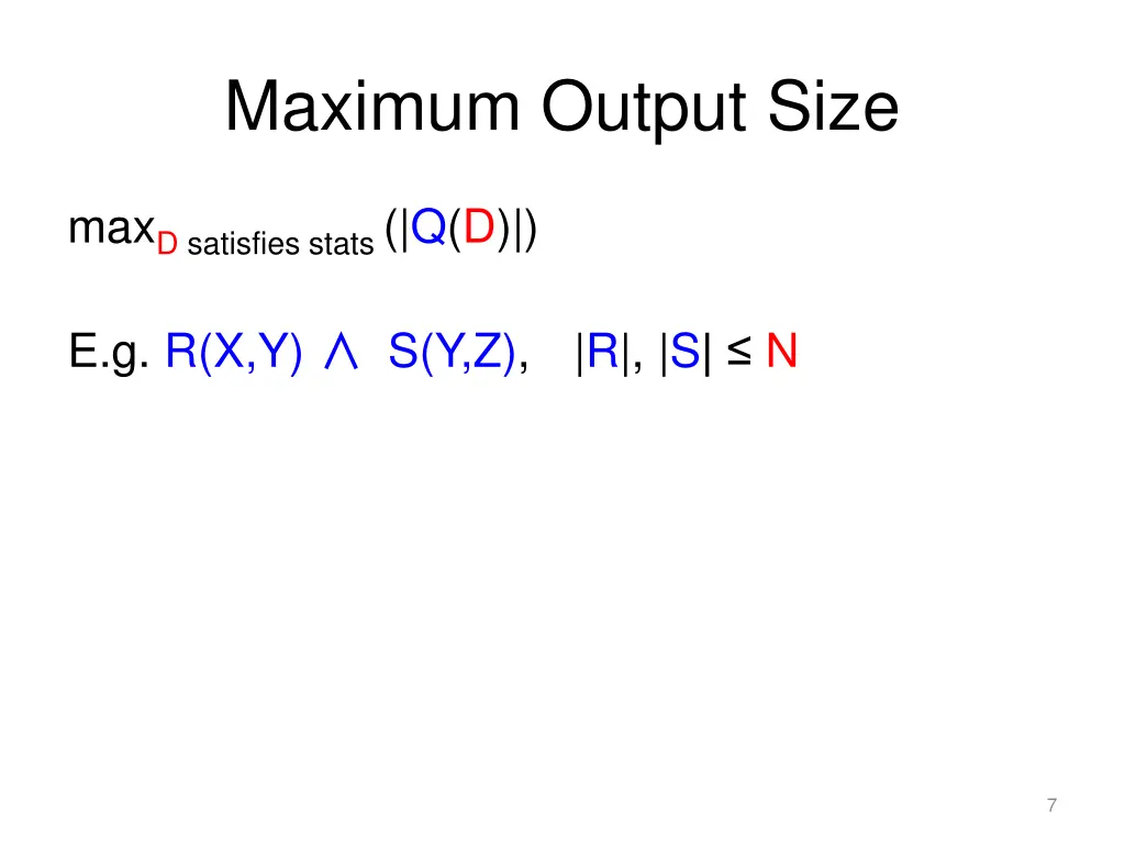 maximum output size