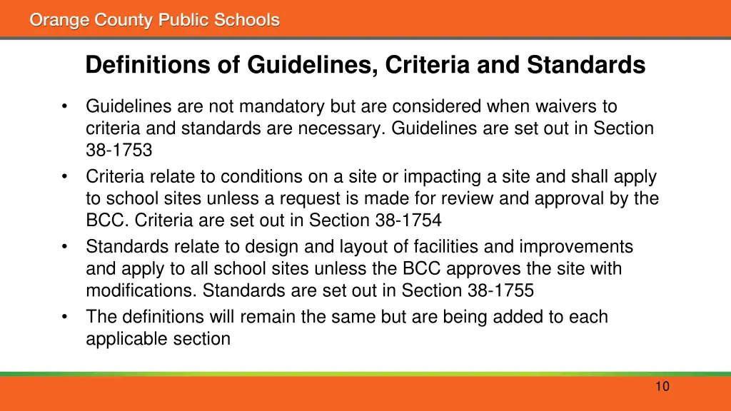 definitions of guidelines criteria and standards