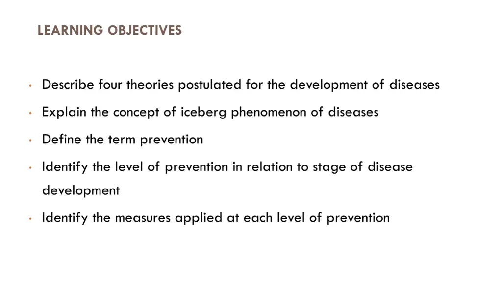 learning objectives