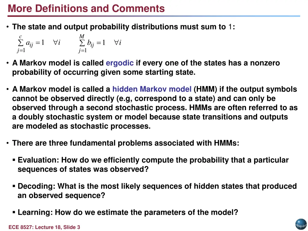 more definitions and comments