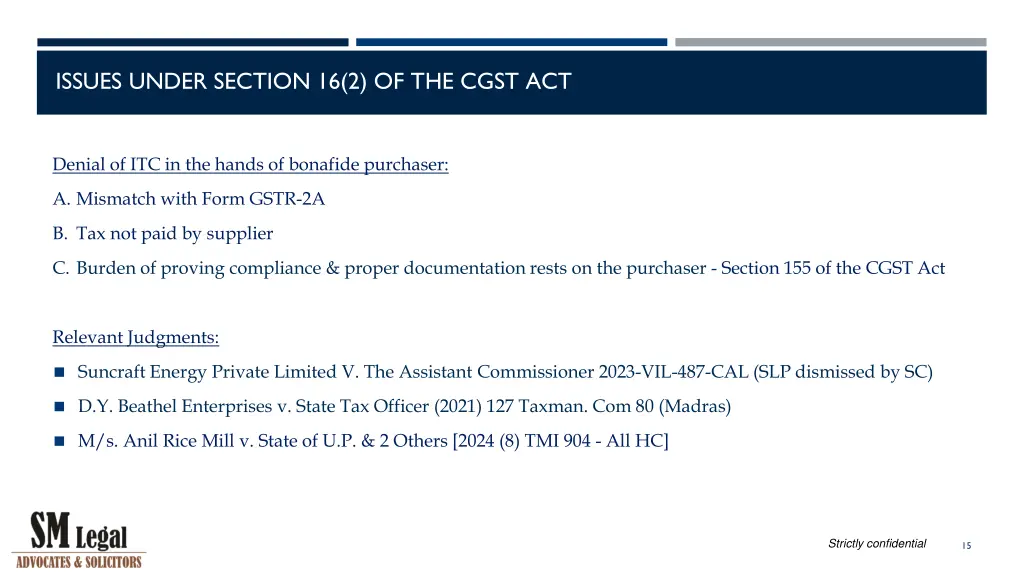 issues under section 16 2 of the cgst act
