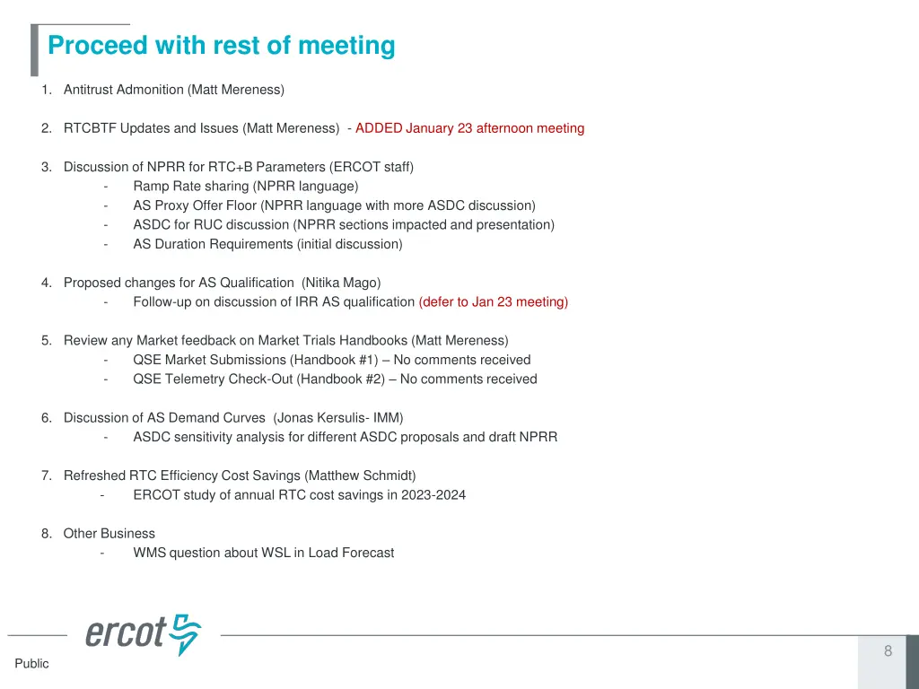 proceed with rest of meeting
