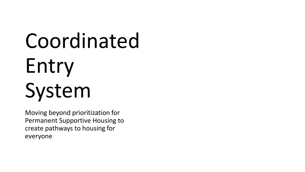 coordinated entry system
