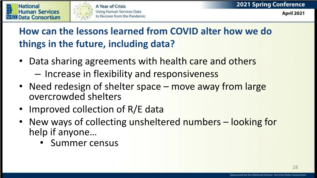 how can the lessons learned from covid alter