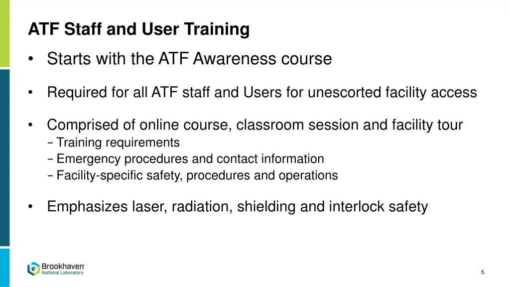 atf staff and user training