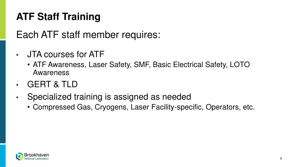 atf staff training
