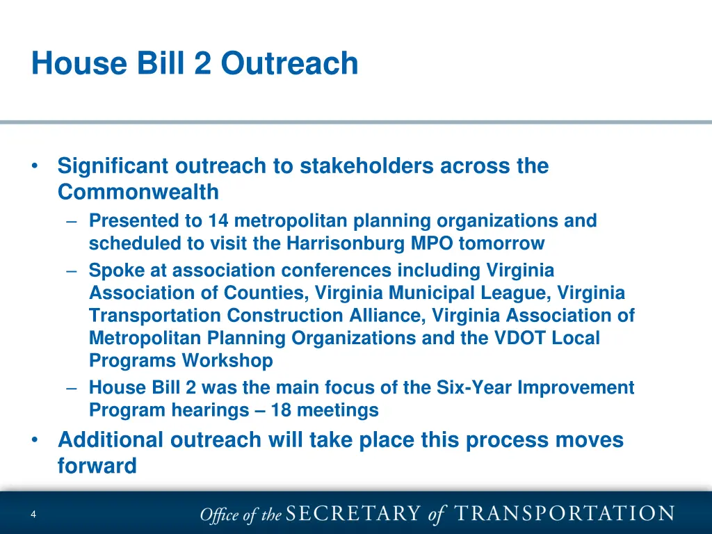 house bill 2 outreach