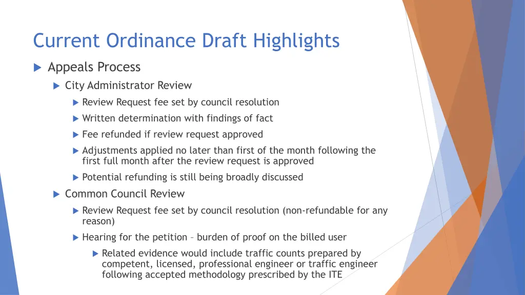 current ordinance draft highlights 1