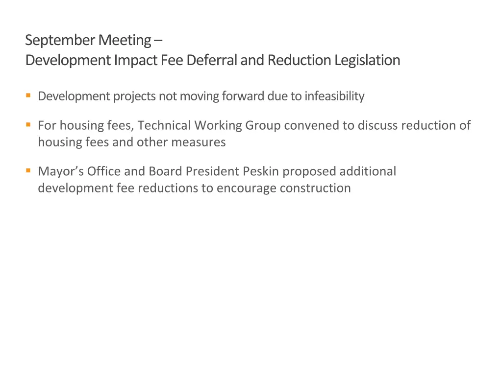 september meeting development impact fee deferral