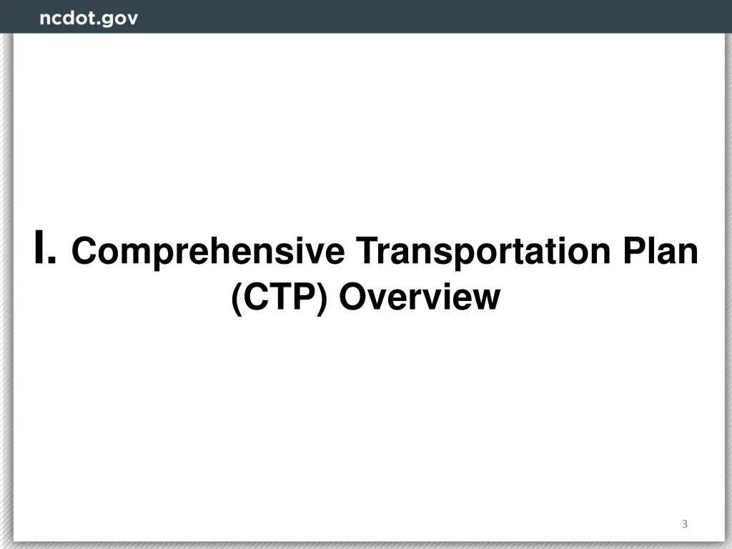 i comprehensive transportation plan ctp overview