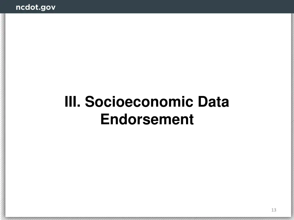 iii socioeconomic data endorsement