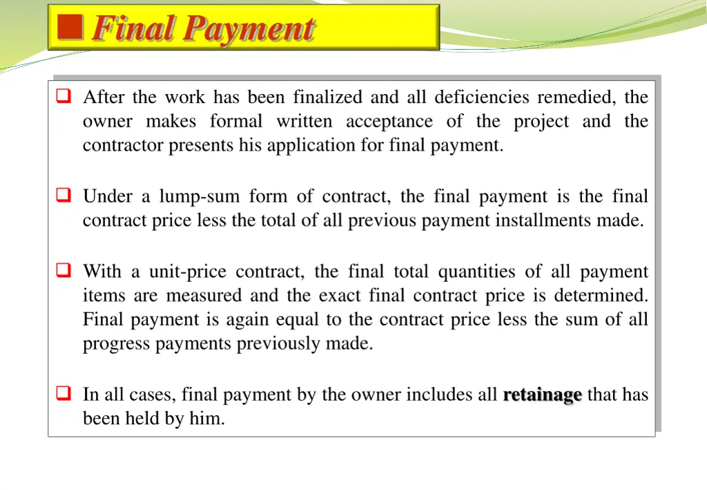 final payment
