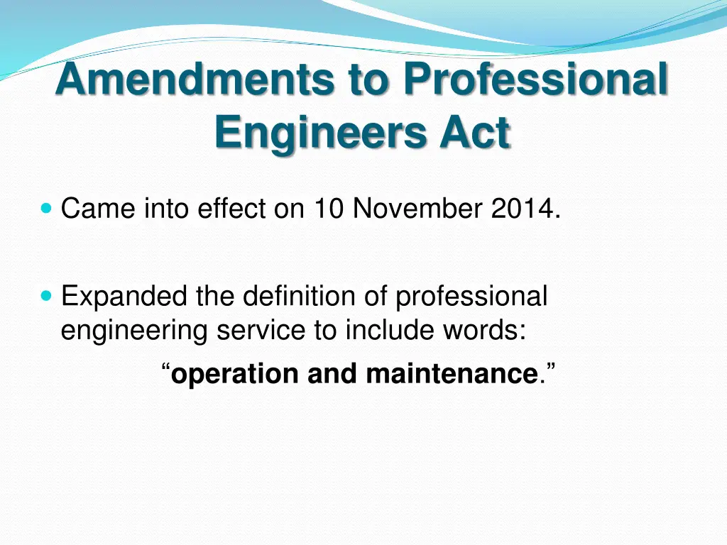 amendments to professional engineers act
