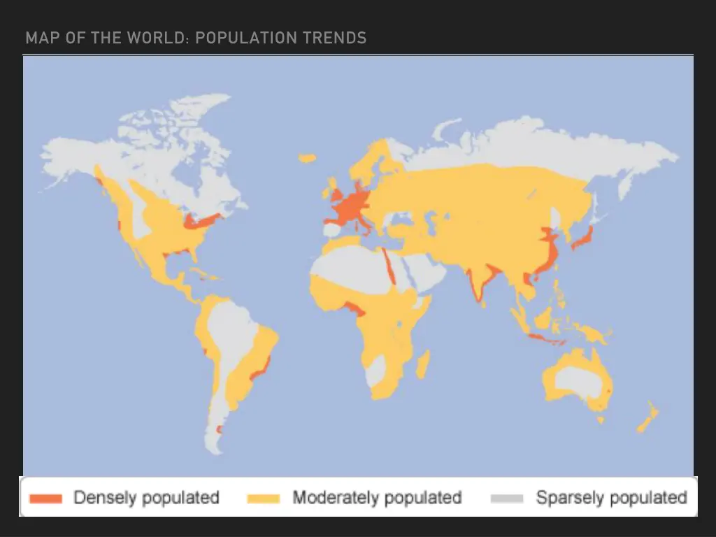 map of the world population trends