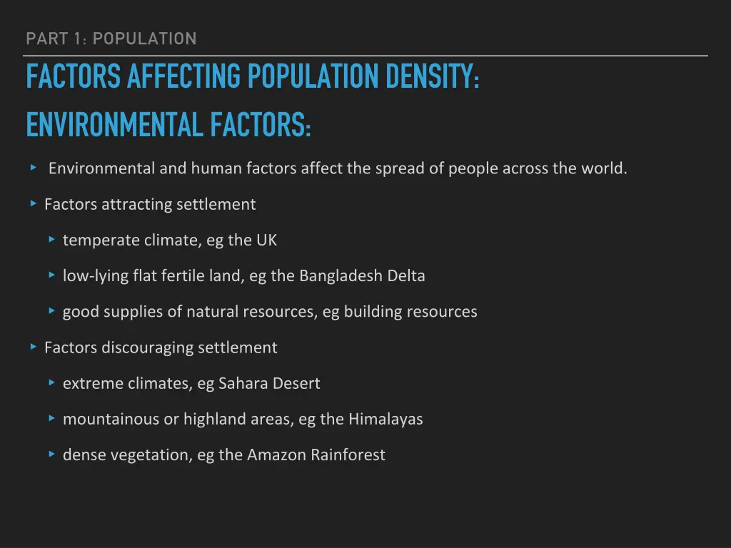 part 1 population factors affecting population