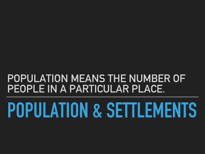 population means the number of people