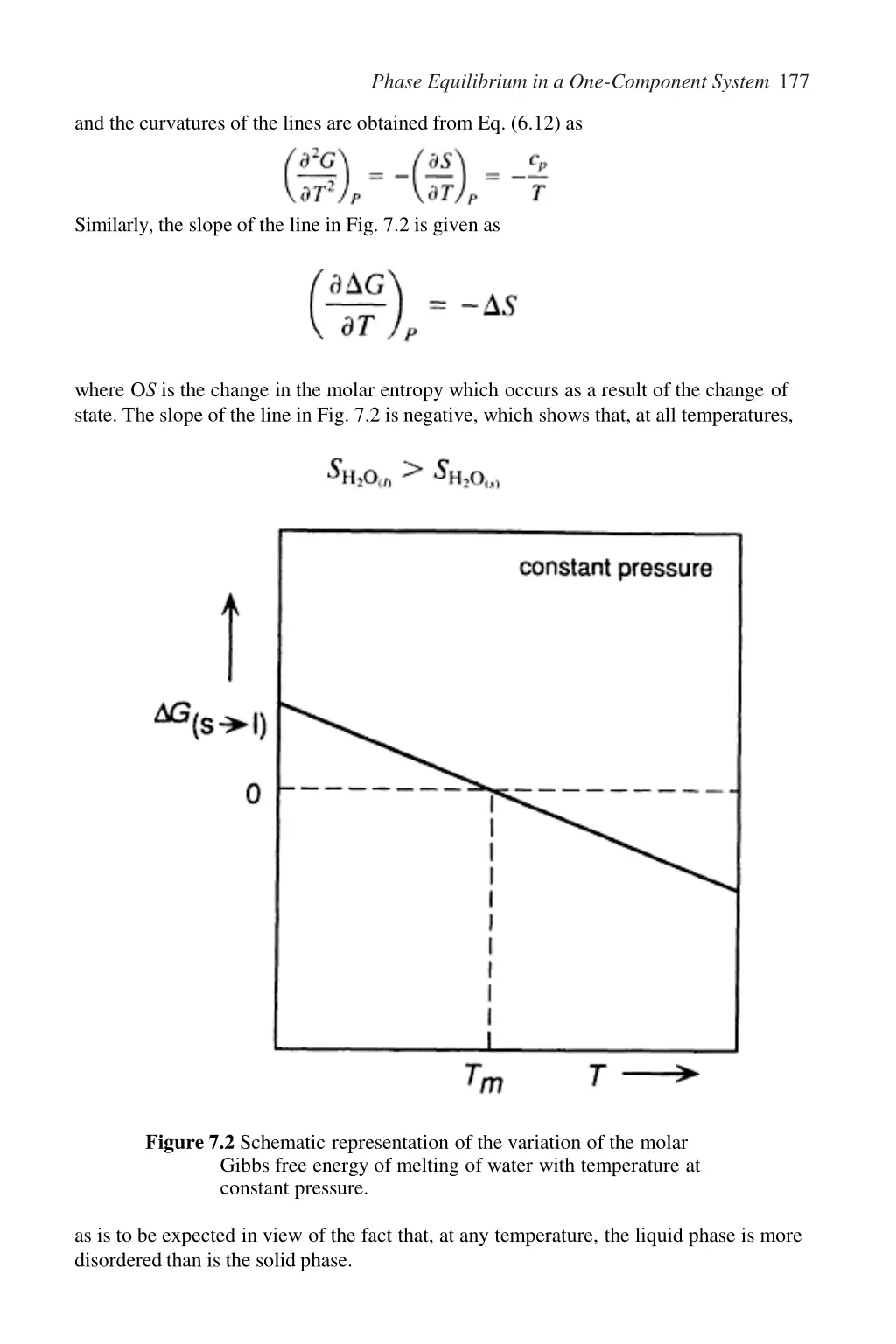 phase equilibrium in a one component system 177