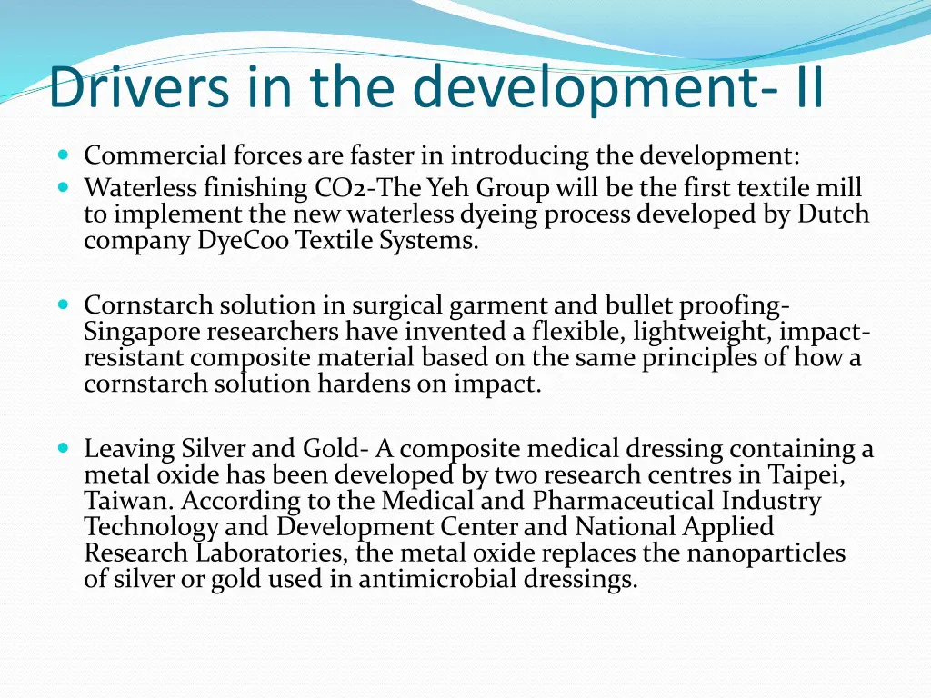 drivers in the development ii
