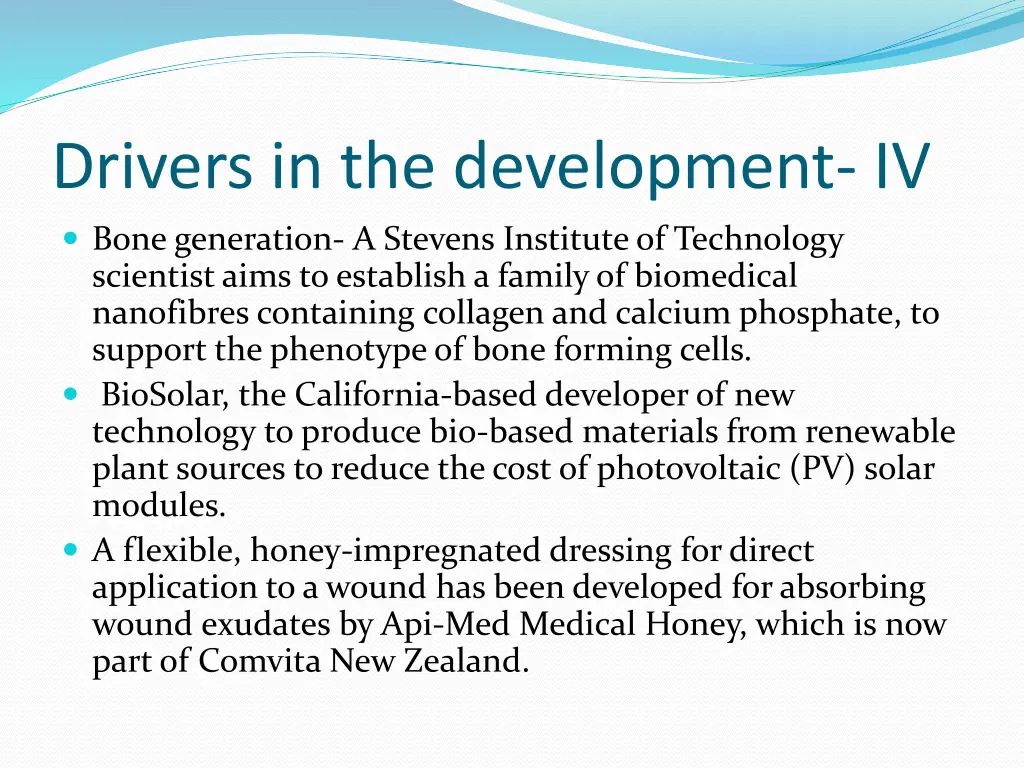 drivers in the development iv