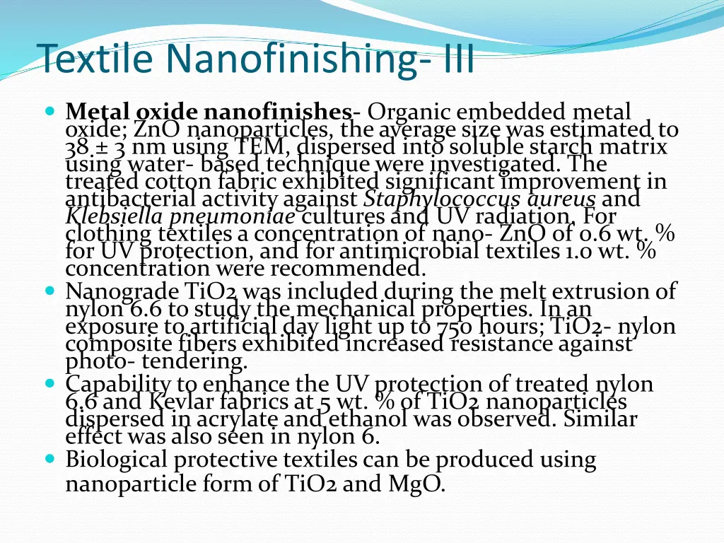 textile nanofinishing iii
