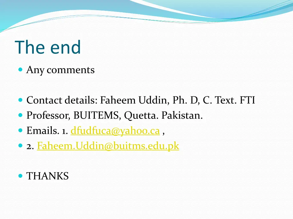 the end