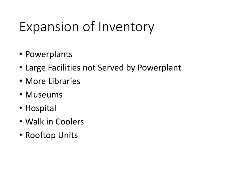 expansion of inventory
