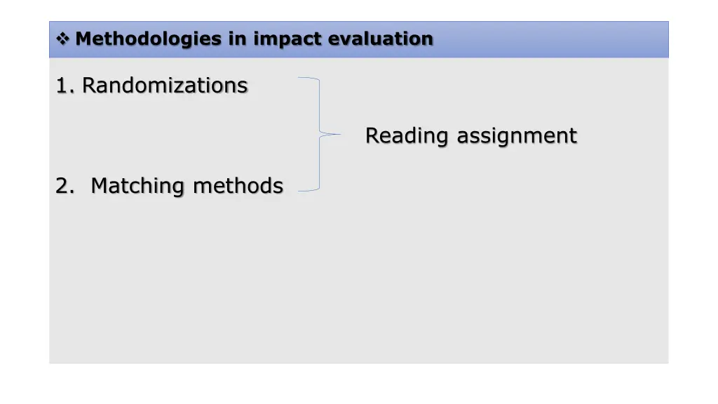 methodologies in impact evaluation