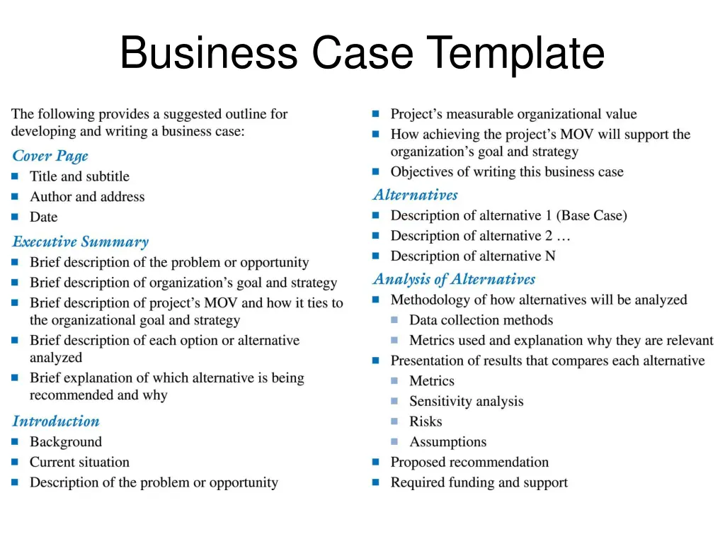 business case template
