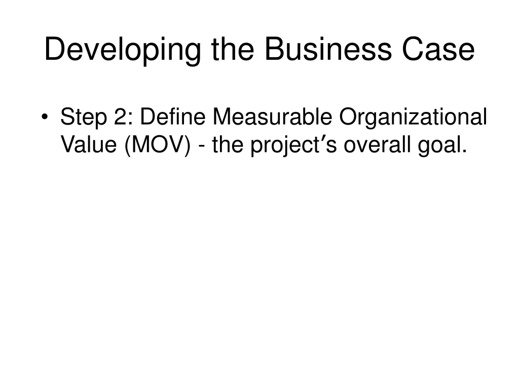 developing the business case 1