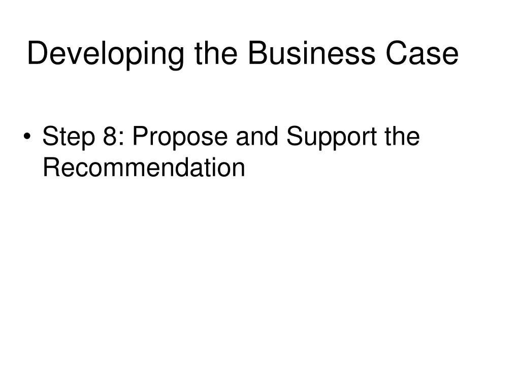 developing the business case 10