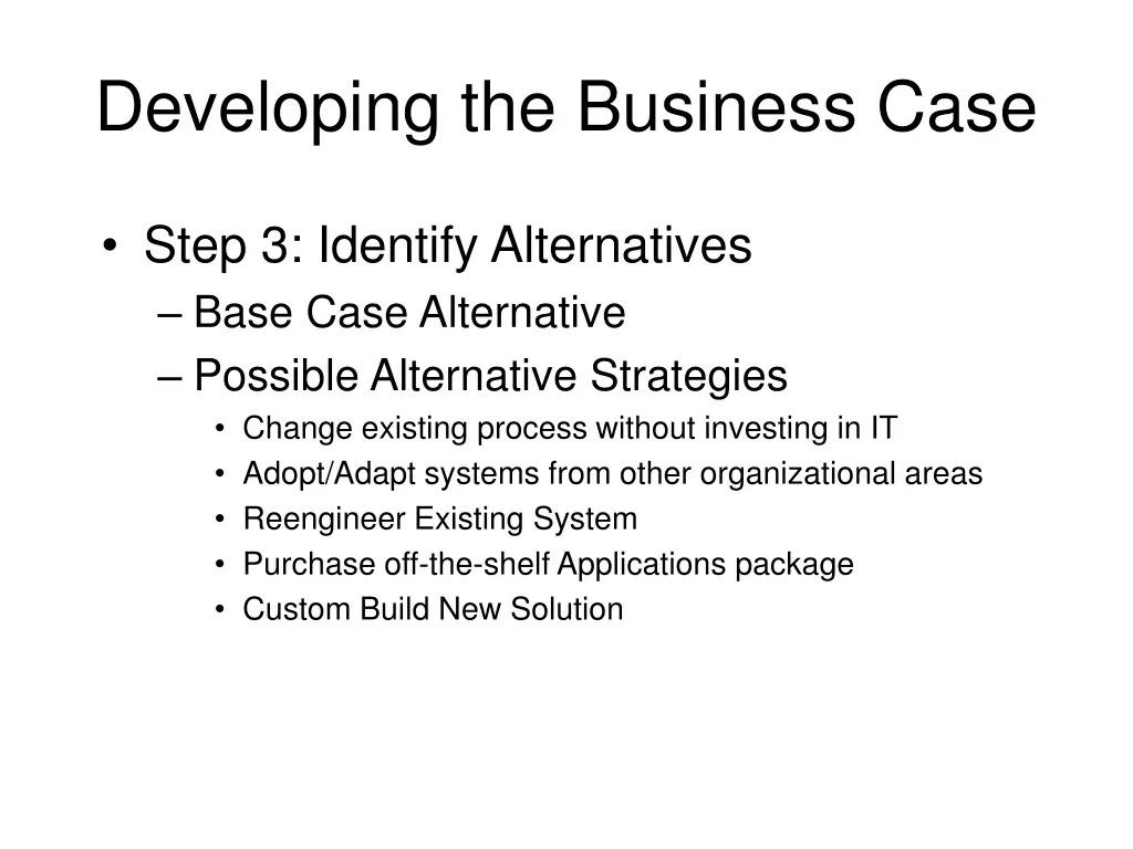 developing the business case 2