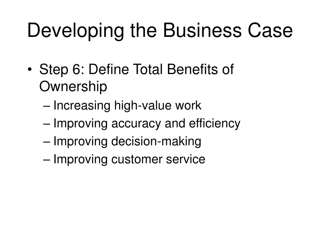 developing the business case 4