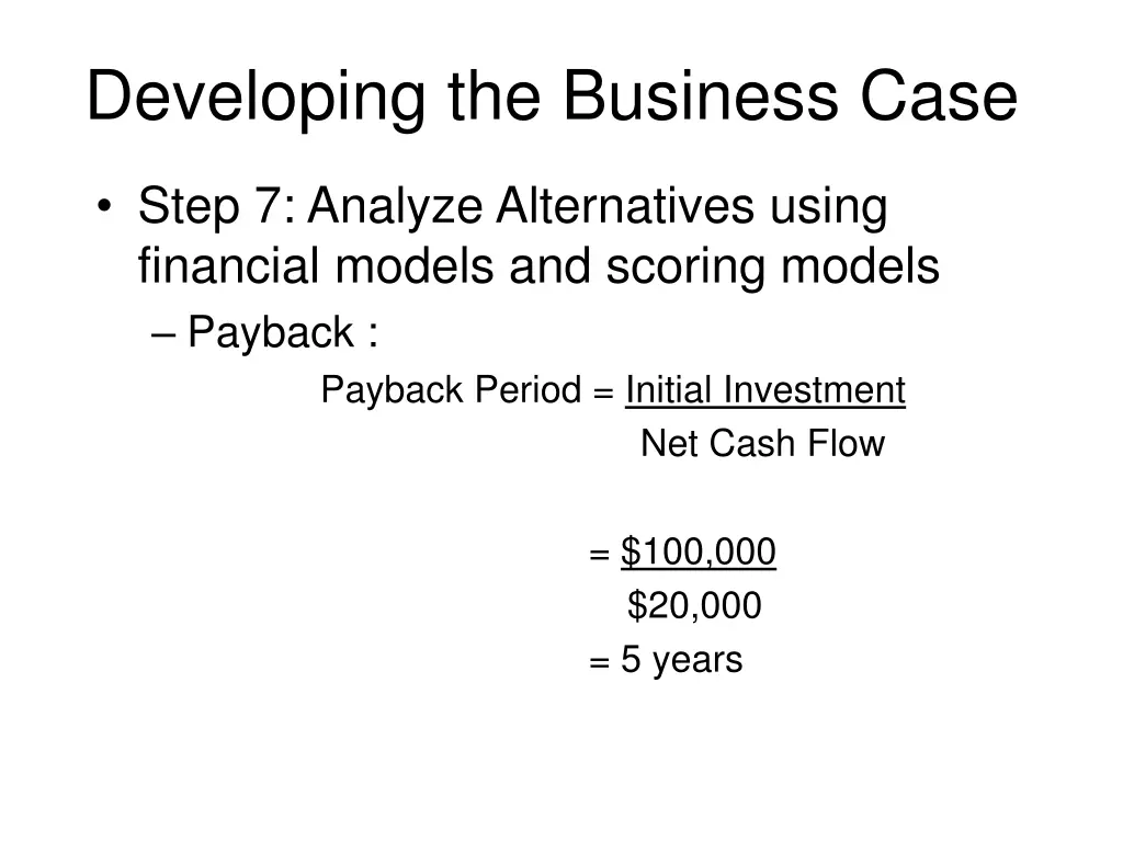 developing the business case 5