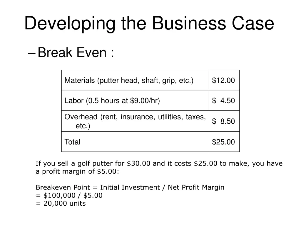 developing the business case 6