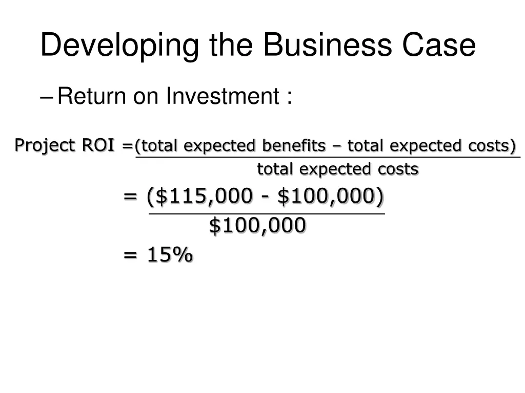 developing the business case 7
