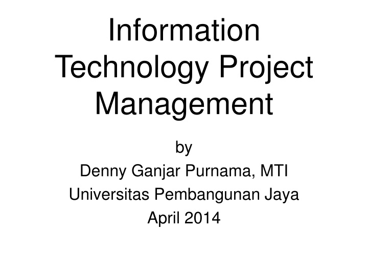 information technology project management