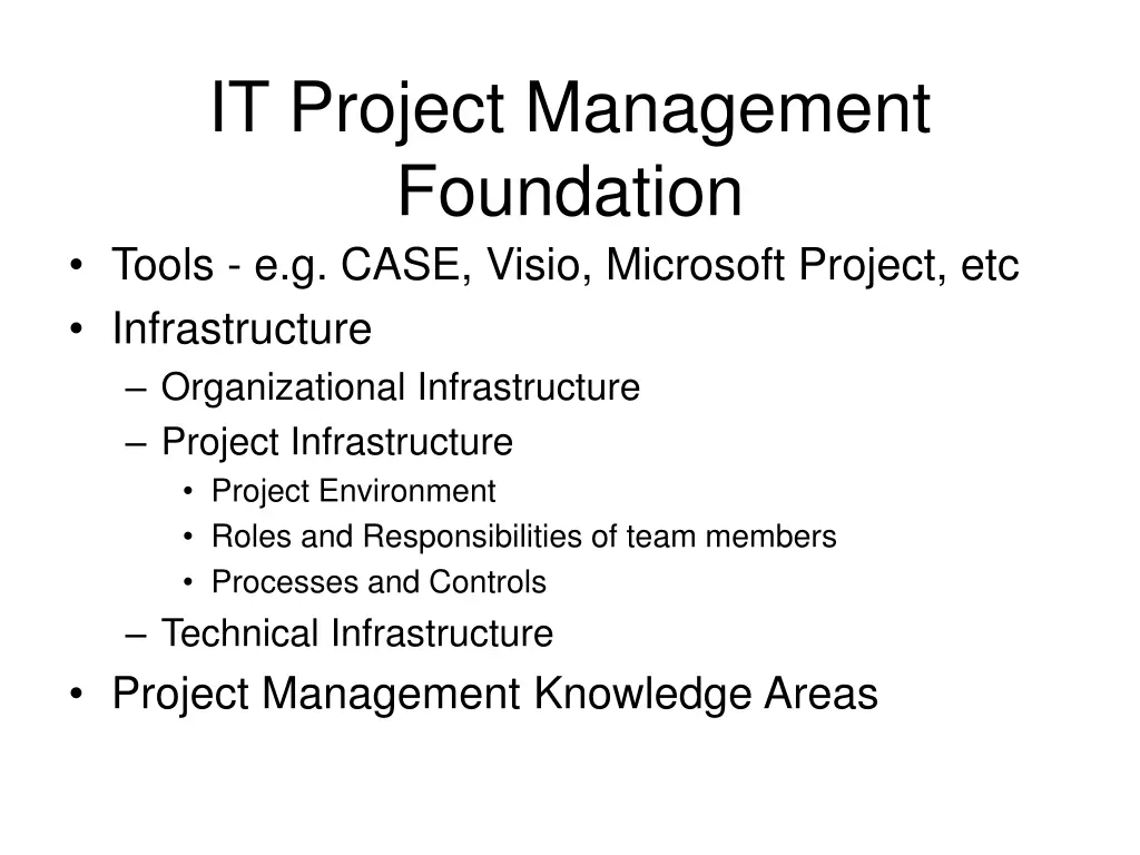 it project management foundation 1