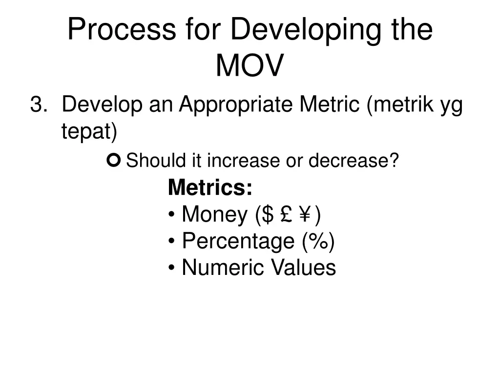 process for developing the mov 3 develop