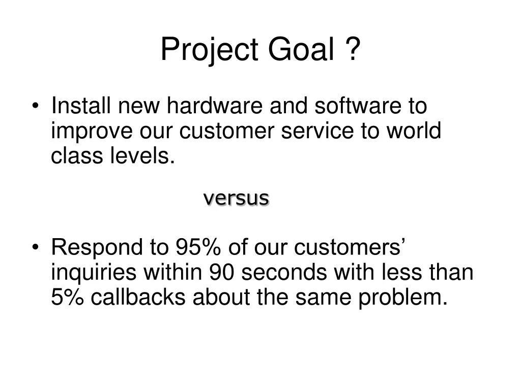project goal